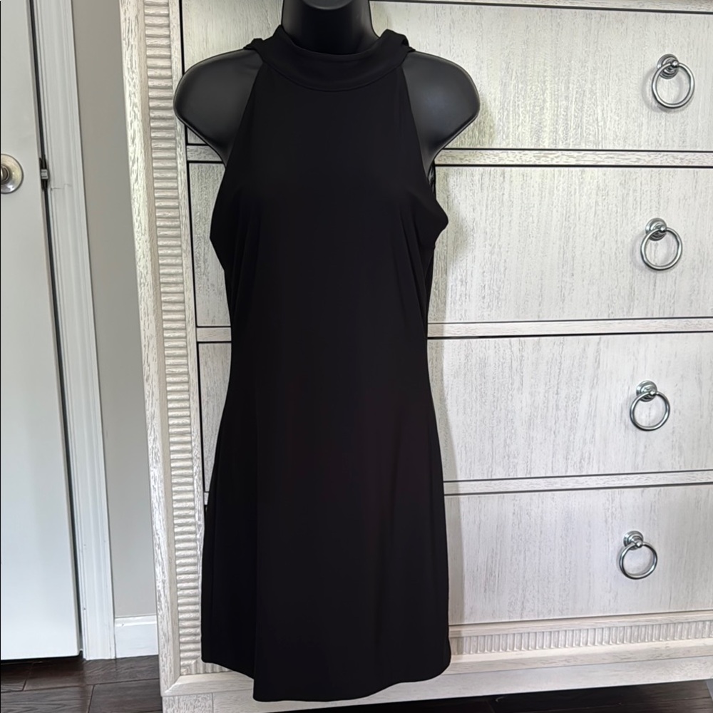 White House Black Market Pink and Black Halter Mini Dress - Picture 5 of 7